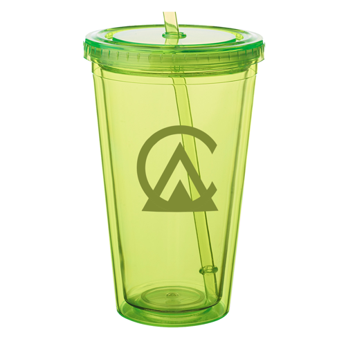 Double Wall Plastic Tumbler - with Straw, 16 oz. 30