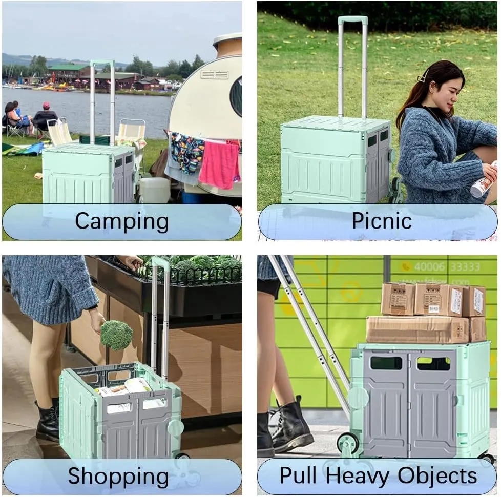 Folding Quik HandCart/Collapsible Rolling Crate 8