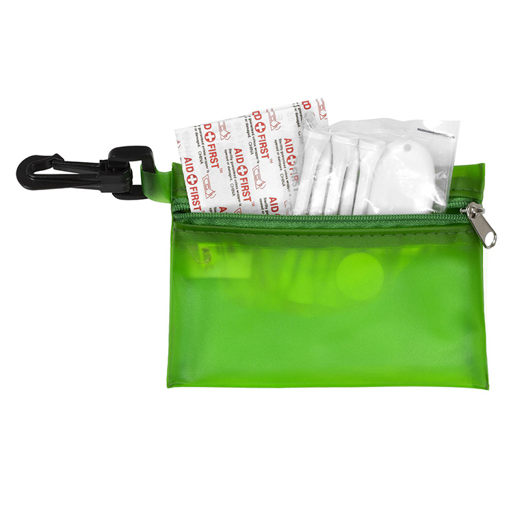 "FAIRWAY 12" 12 Piece Healthy Living Sun Kit Components inserted into Translucent Zipper Pack with C 2