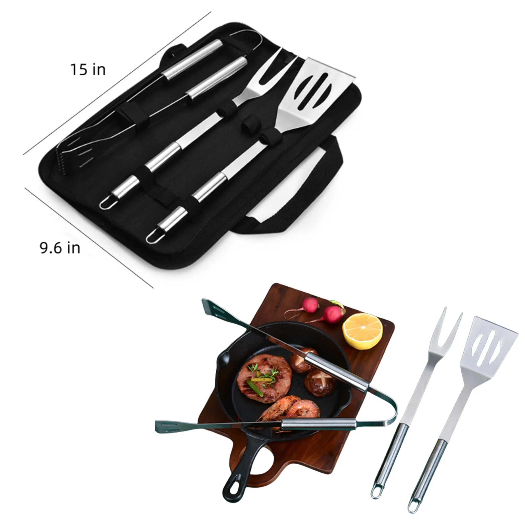 4-Piece Barbeque Grilling Tool Set 4