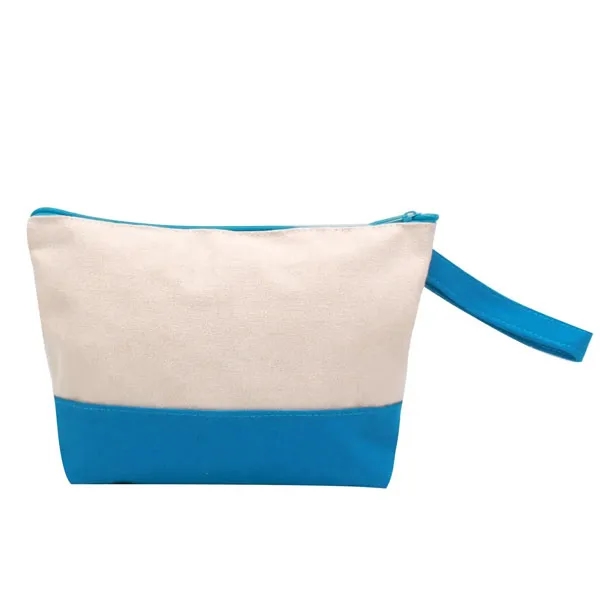 Natural Two-Tone Cotton Canvas Cosmetic Bag 4