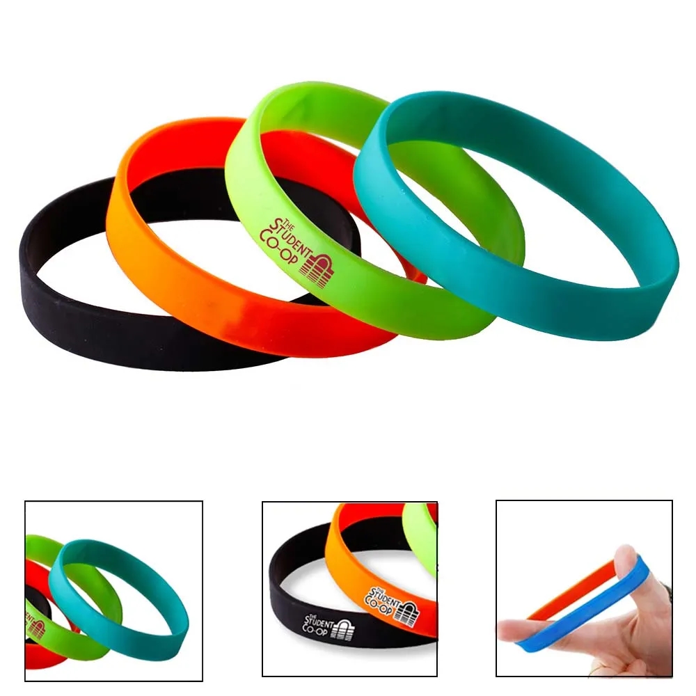 Wholesale Rubber Silicone Bracelets Solid Color 2