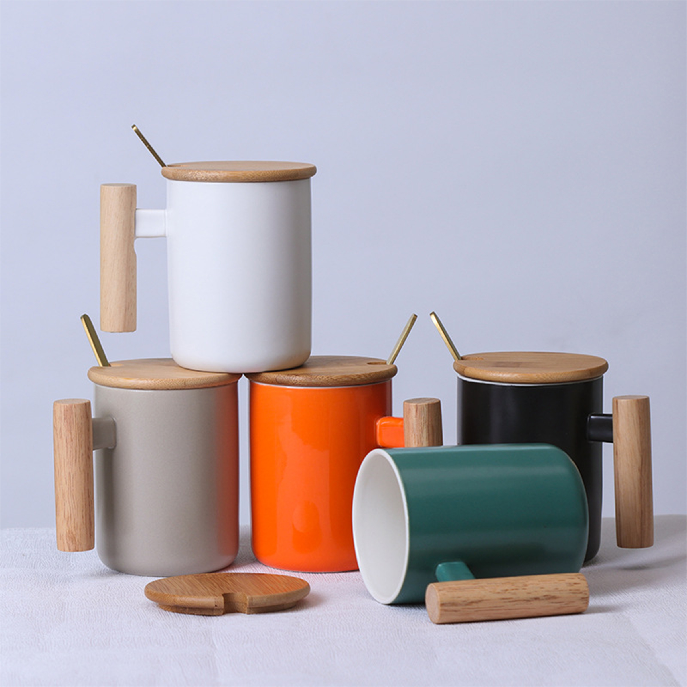 Ceramic Handle With Lid Mug 5