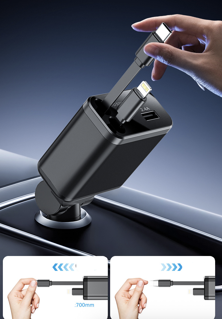 Retractable Car Charger 4 in 1 7