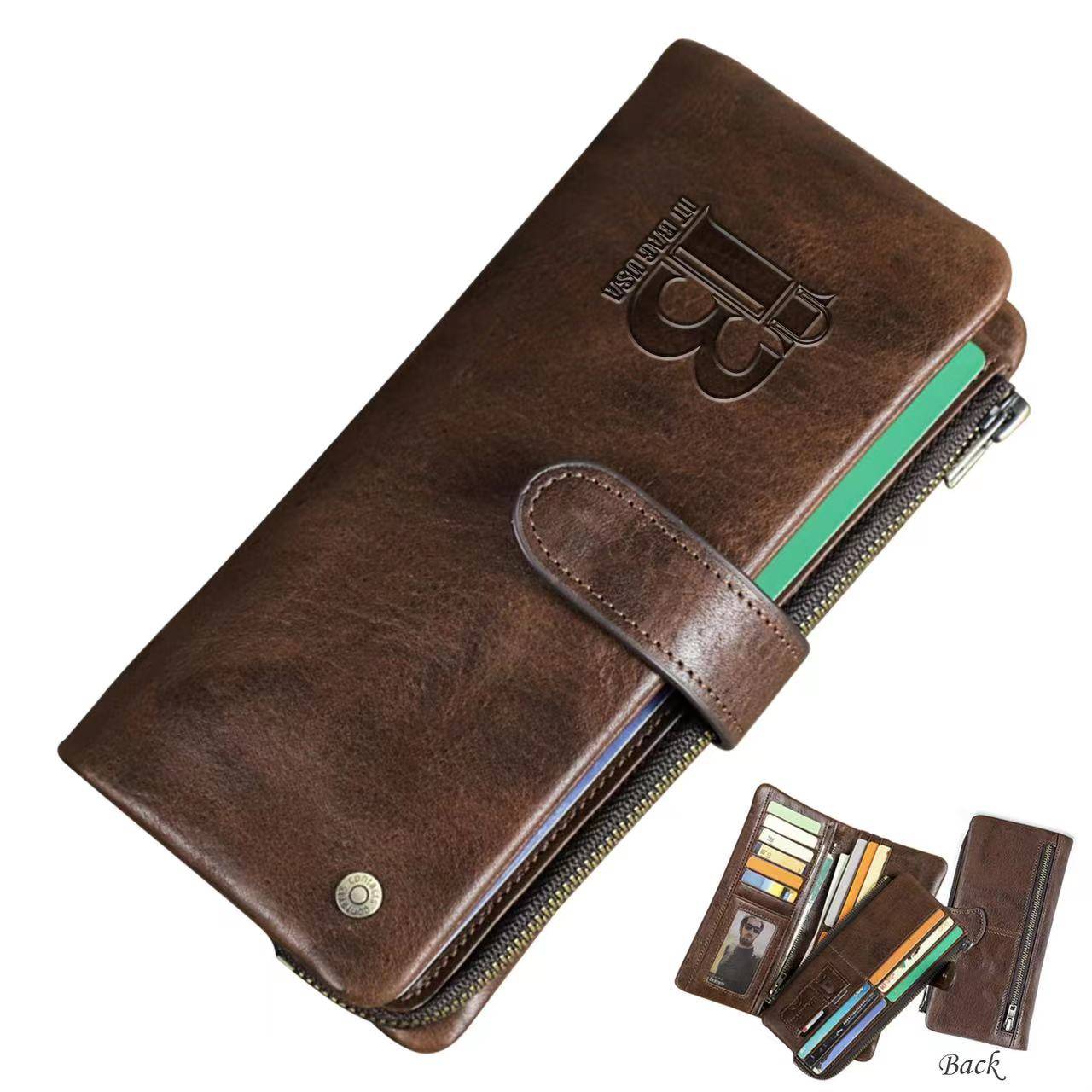 Genuine Leather Anti-theft Ultra Slim Thin Women Wallet 9