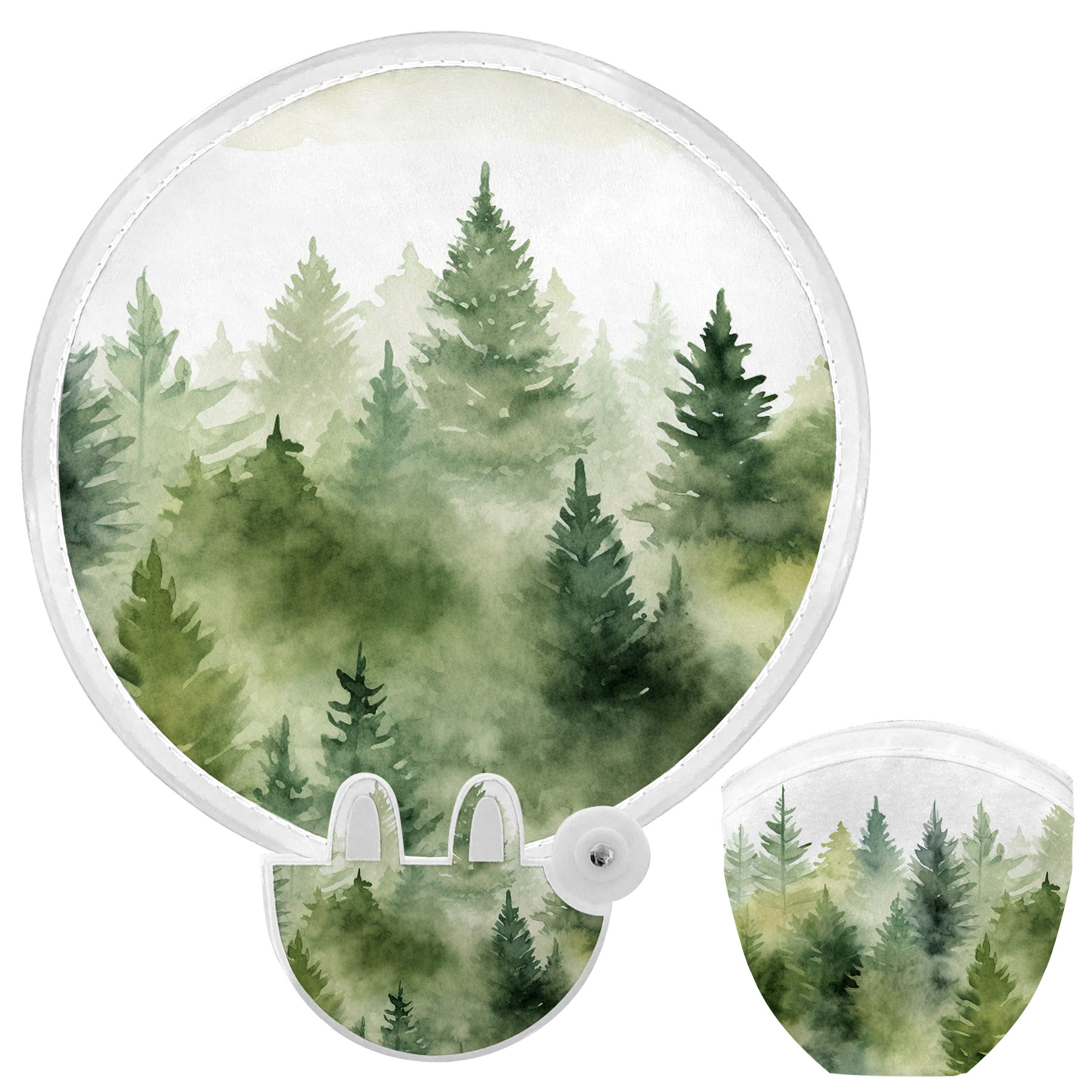 Polyester Folding Fan with Pouch 9