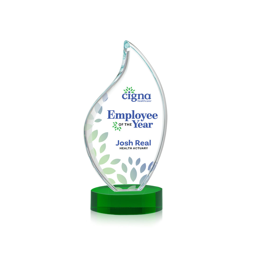 Odessy Flame VividPrint™ Award on Alberton Base - Green 2