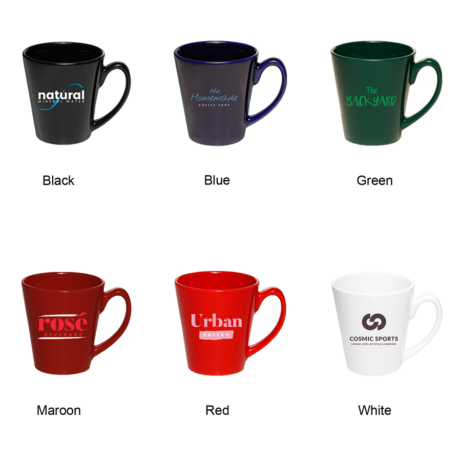 12 oz. Glossy Ceramic Latte Custom Coffee Mug 4