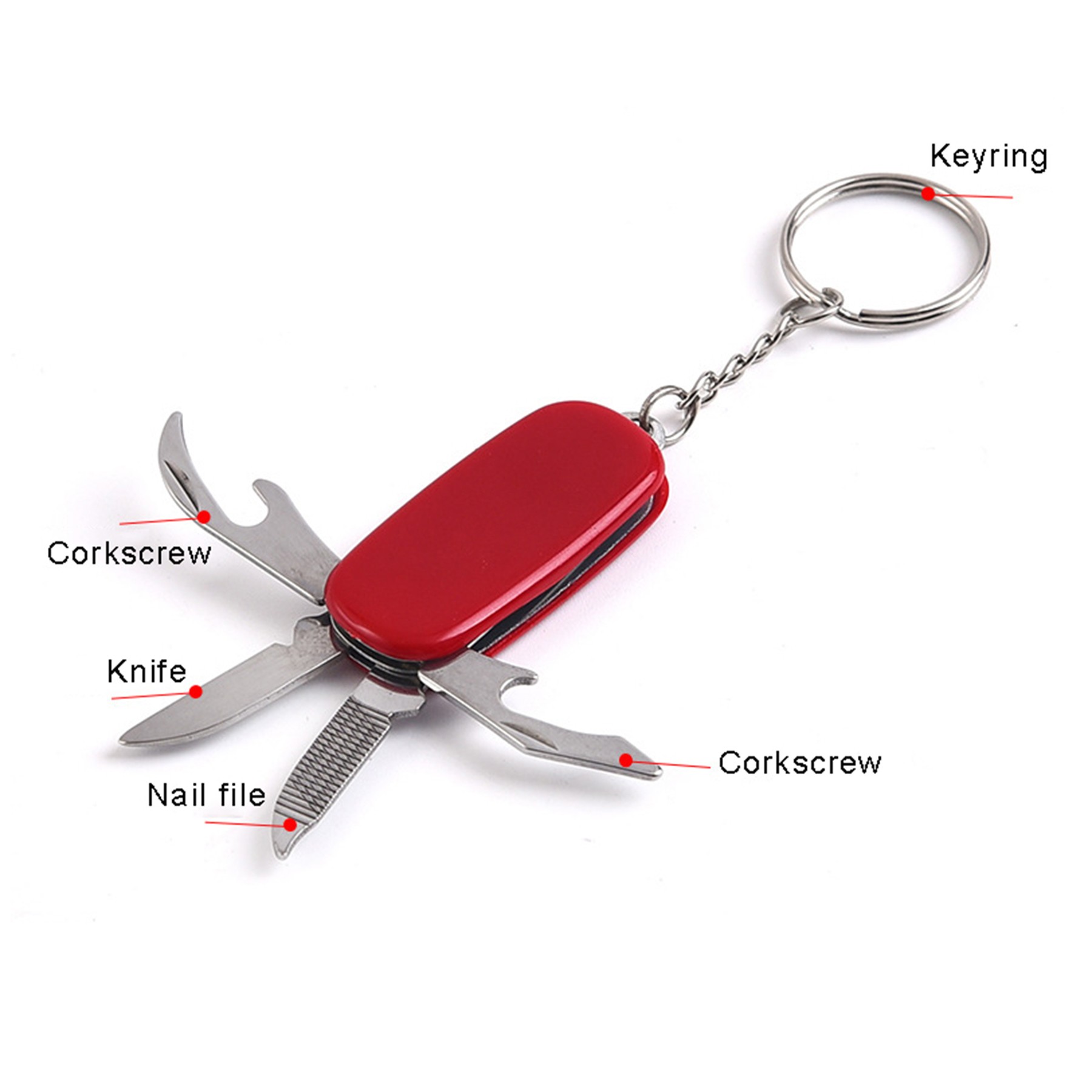 4-In-1 Multi-function Folding Knife With Keychain 3