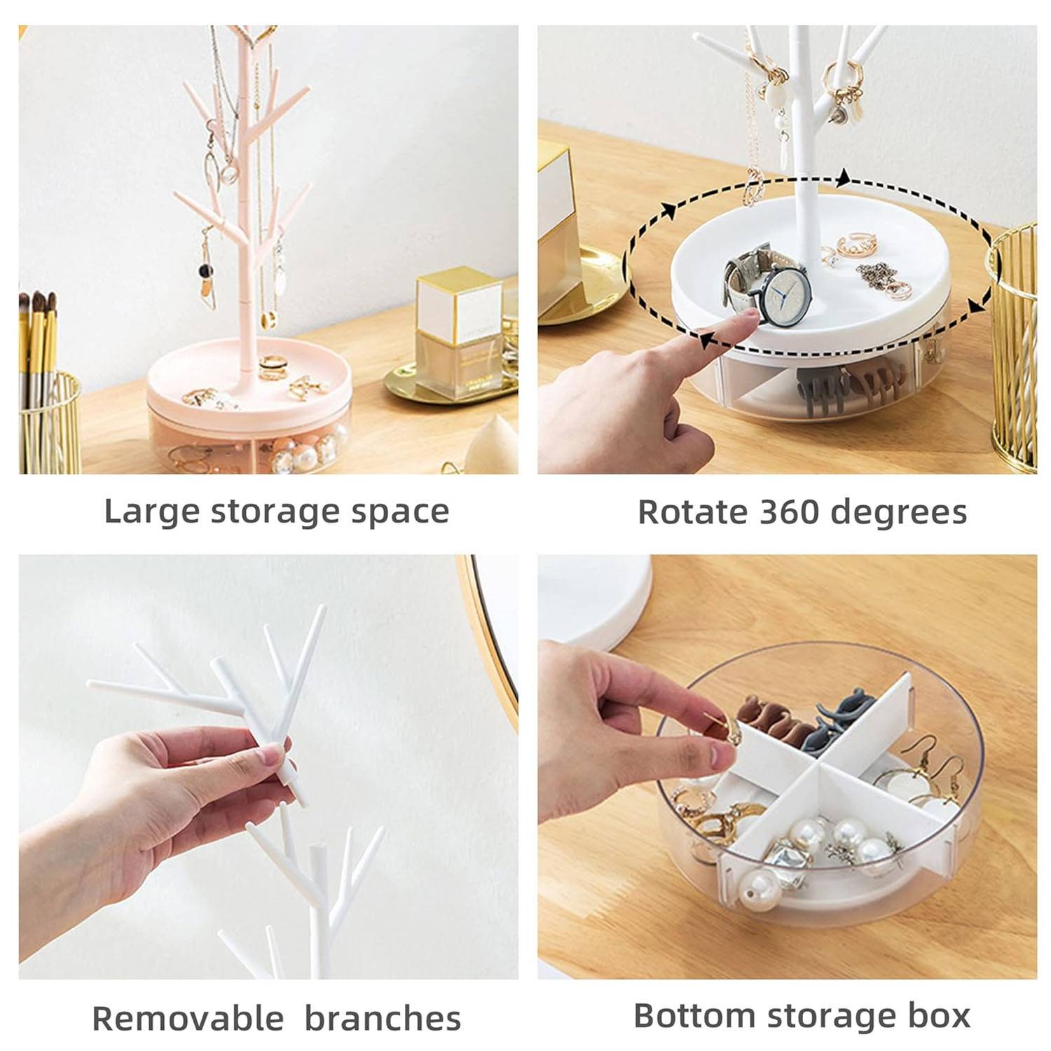 Rotating branch jewelry storage rack 5