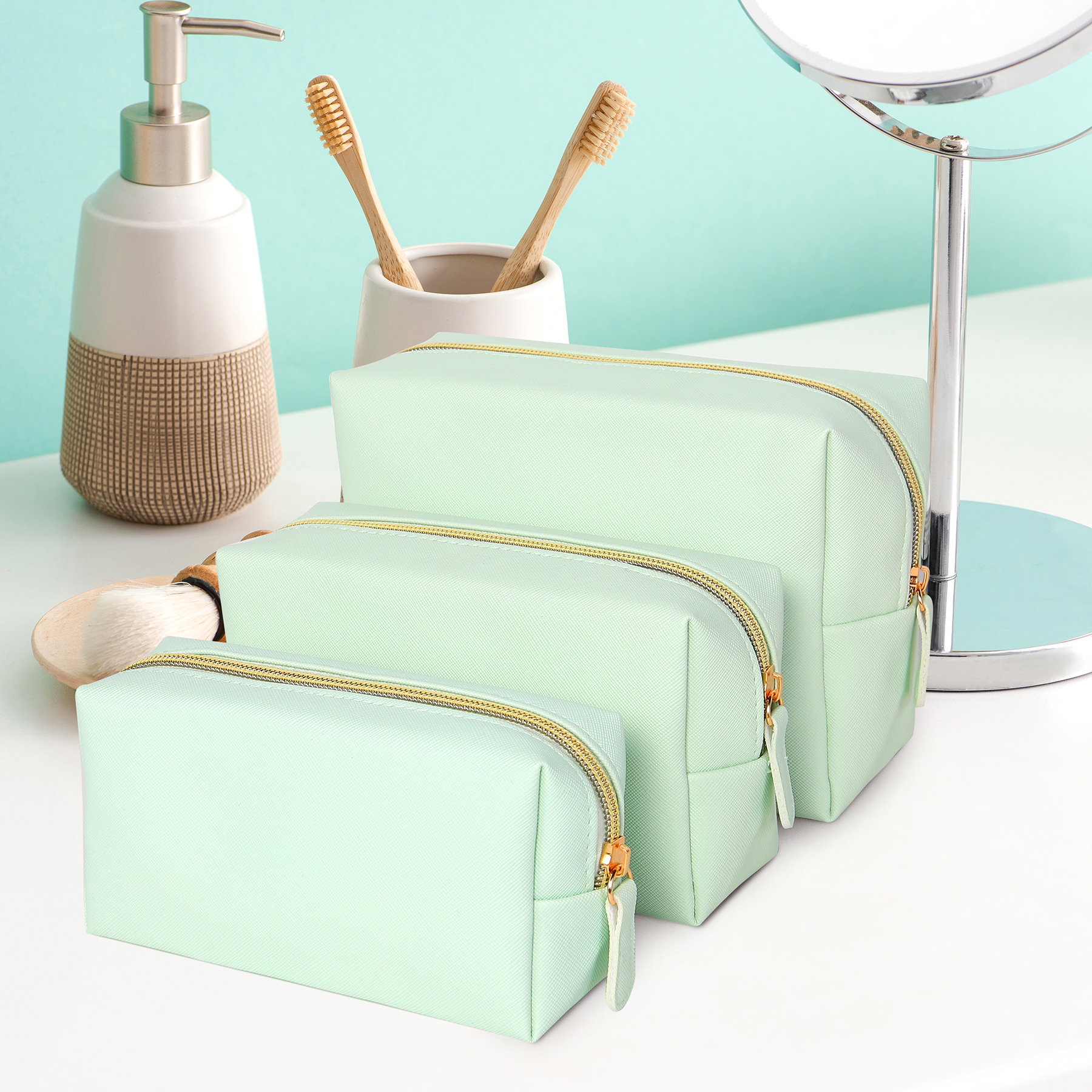PU Leather Toiletry Bag - Makeup, Toiletries and Tech Accessories 12