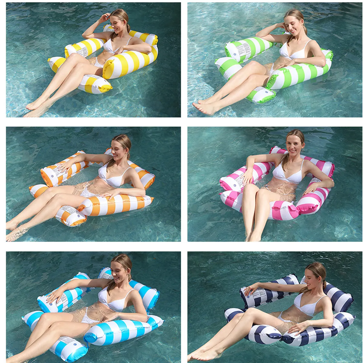 Portable Light Float Inflatable Hammock for Pool Water Chair 2