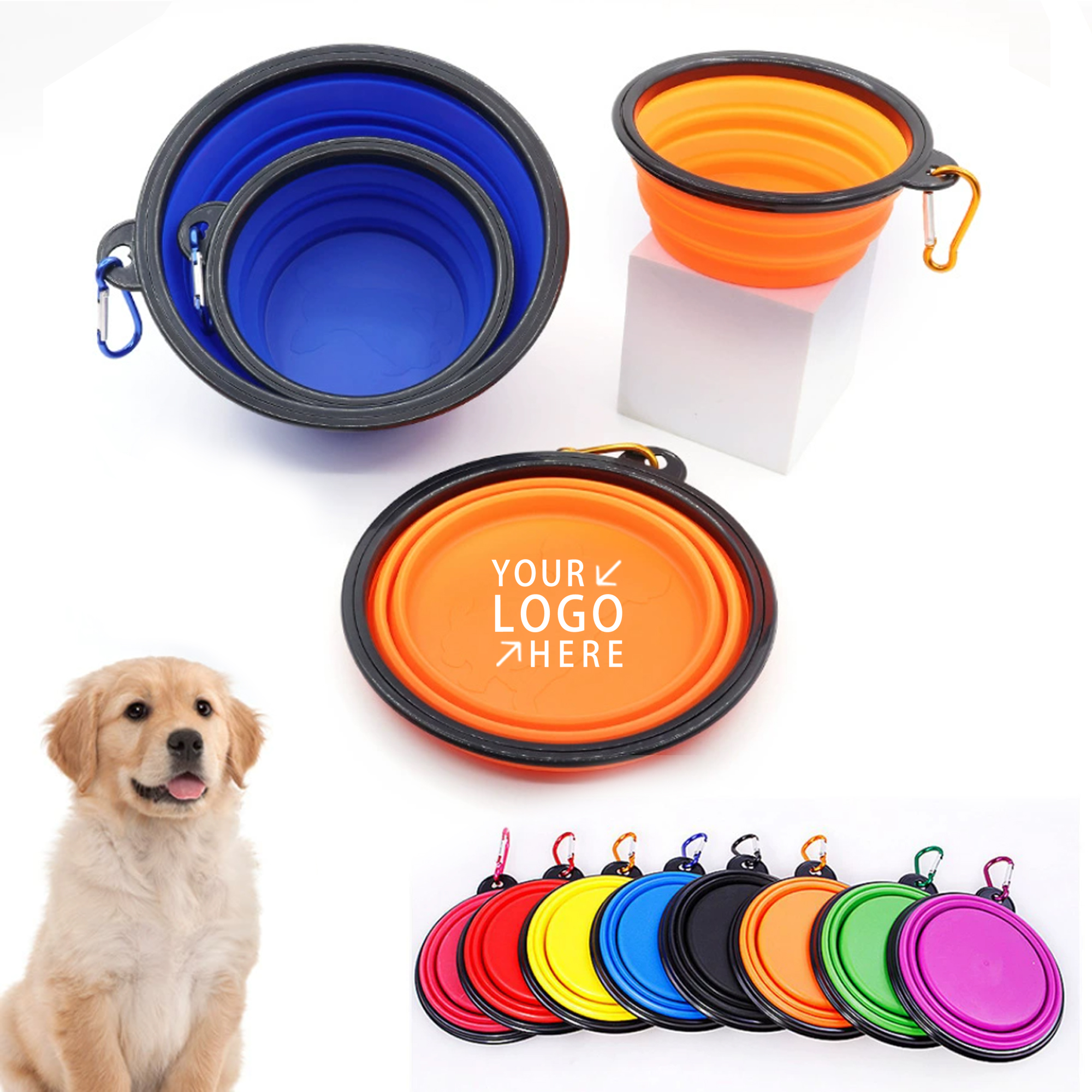 Collapsible Dog Bowl with Carabiner 1
