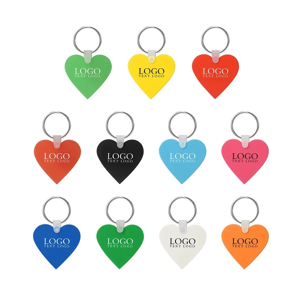 Custom Heart Shaped Silicone Key Tag 10