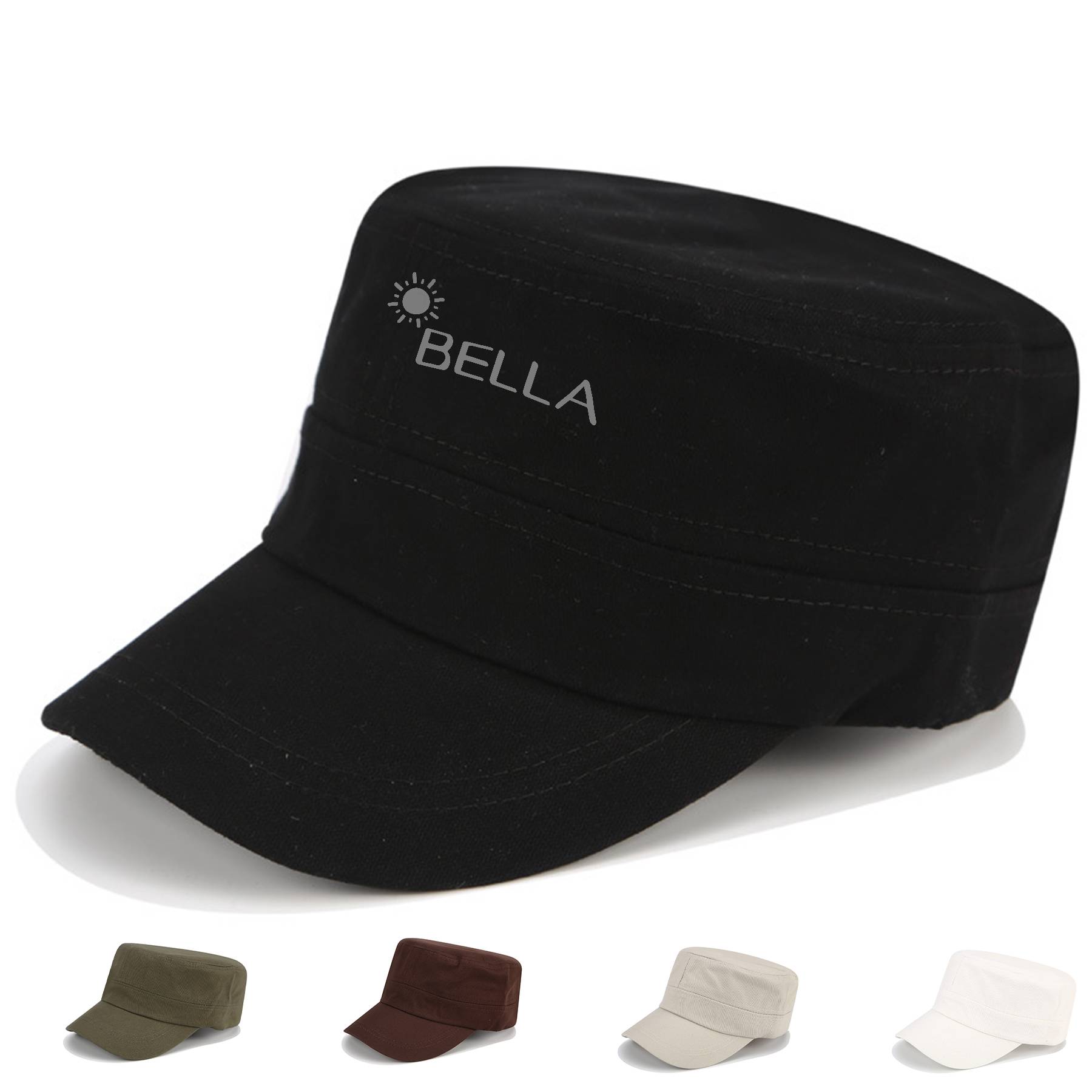 Cotton Summer simple monochrome flat hat for men 10