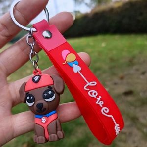 Adorable Pet Dog Puppet PVC Keychain Ring 7