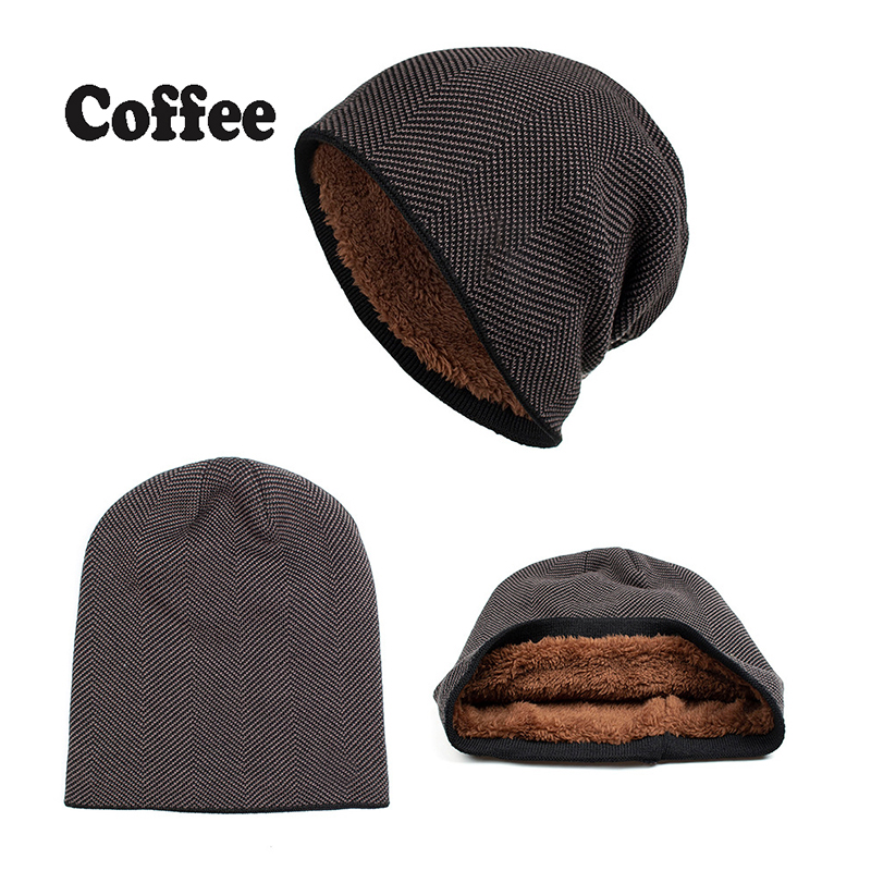 Unisex Knitted Wool Beanie Hats w/Fleece Liner 3