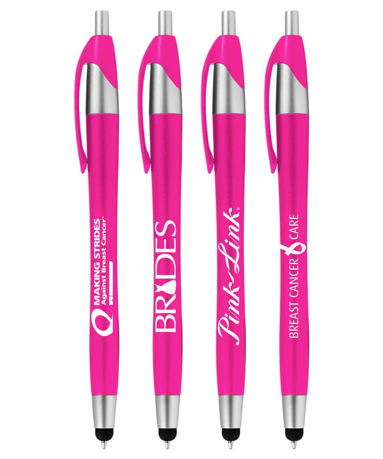Breast Cancer Awareness Pink Color Ballpoint Stylus Click Pen 1