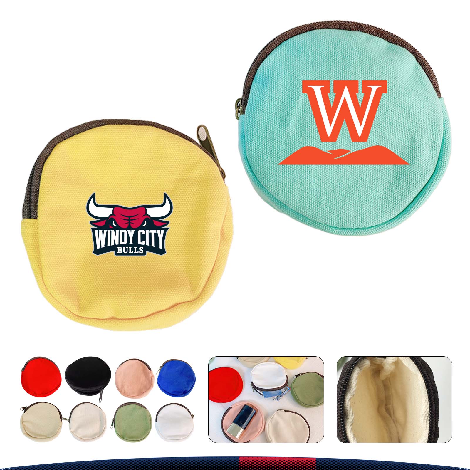 Canvas Round Coin Bag 7