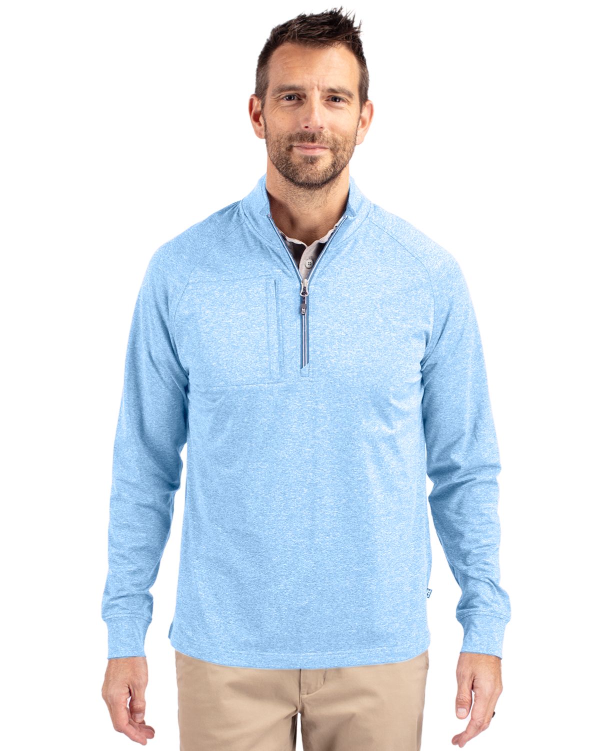 Adapt Eco Knit Heather Mens Big & Tall Quarter Zip Pullover Big & Tall