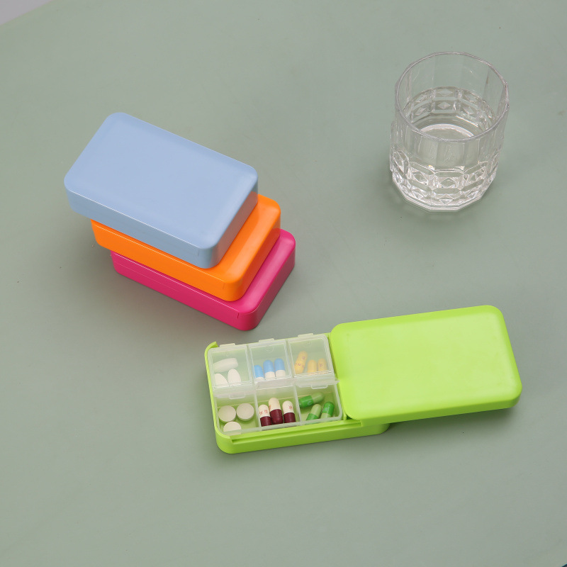 6 Compartments Push Pull Pill Box 6