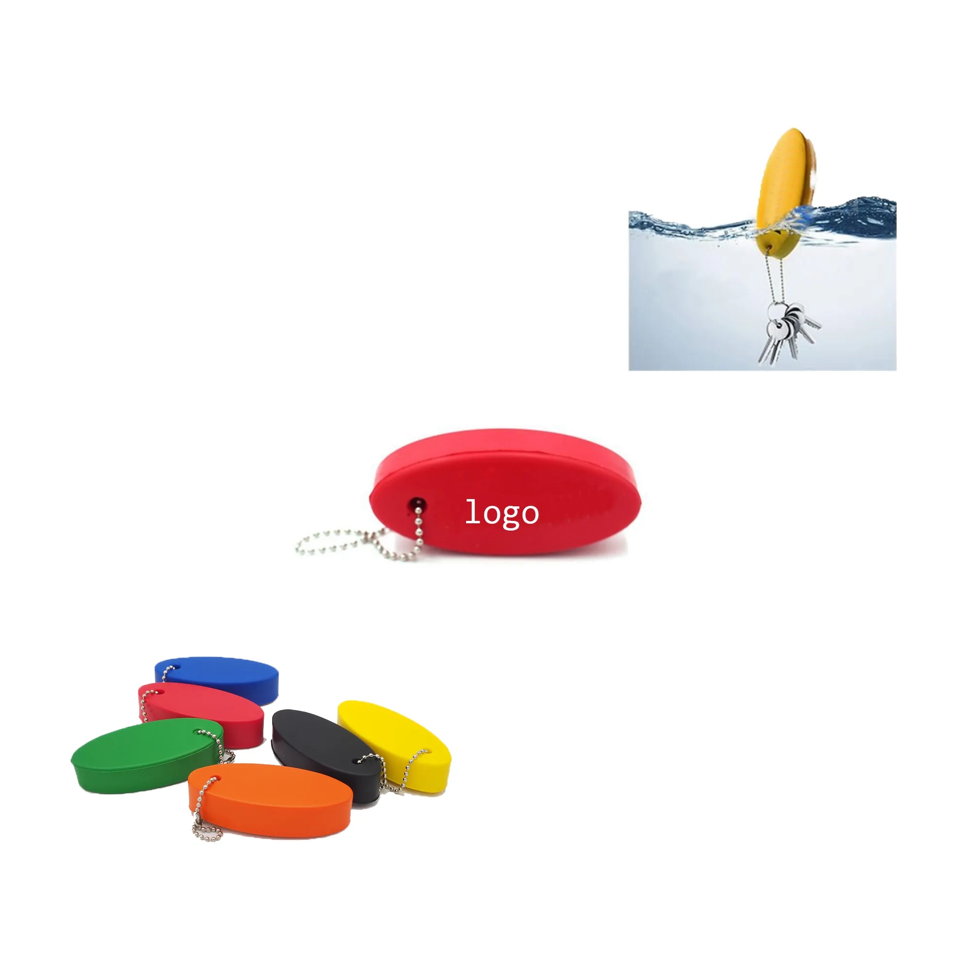 Oval PU Foam Floating Keychain 1