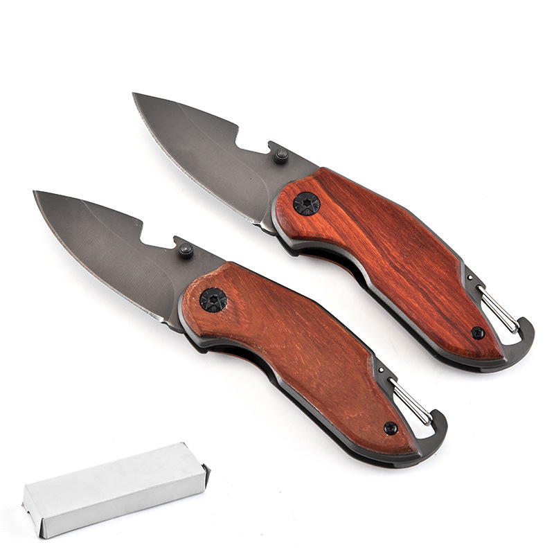 Stainless Steel Folding Pocket Knife with Key Chain 2