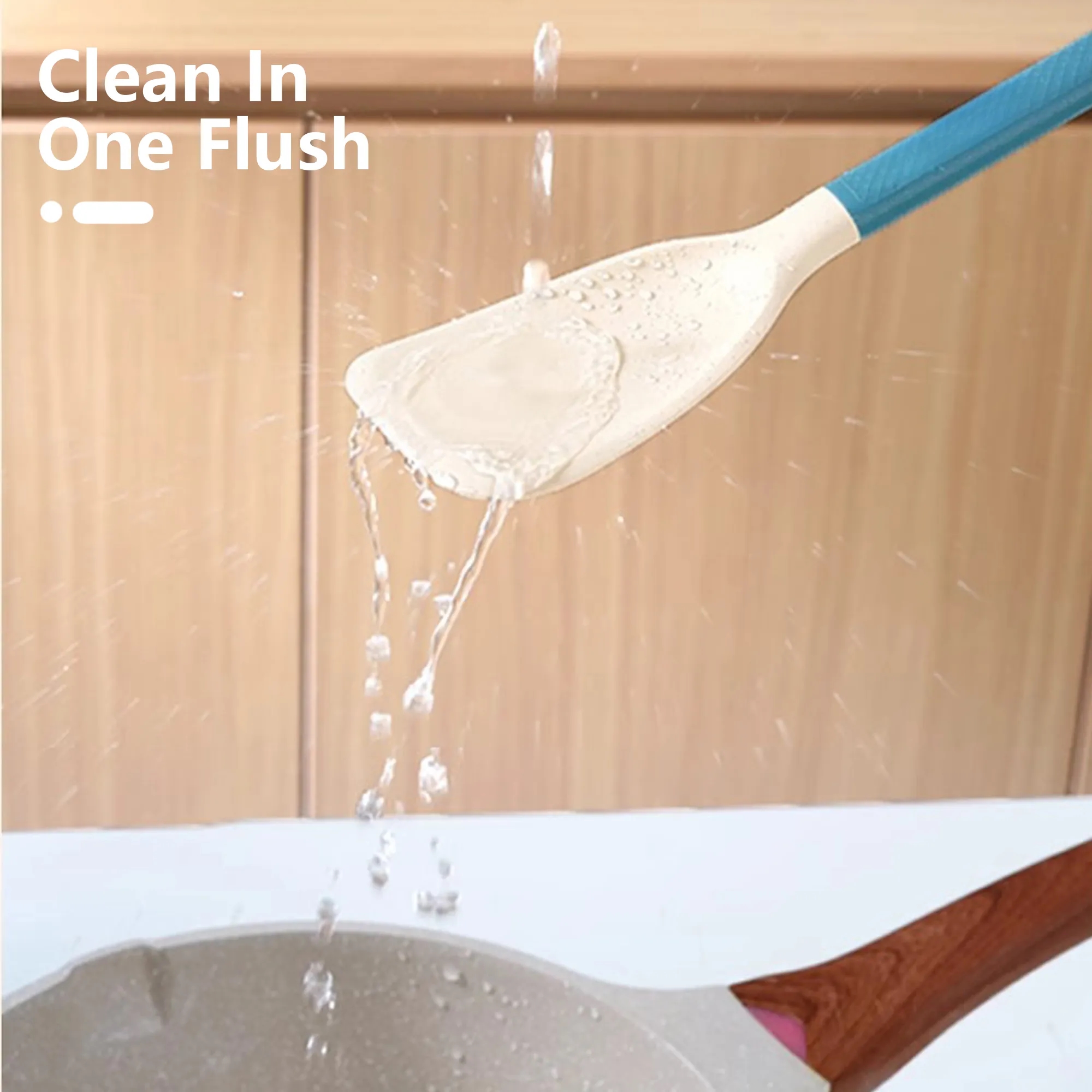 Long Handle Silicone Spatula For Nonstick Pans 6