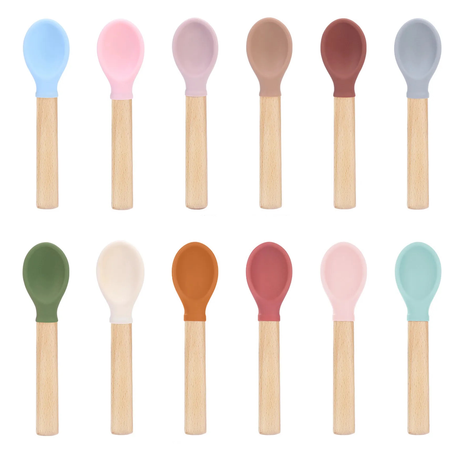 Silicone Baby Spoons Tips For Toddlers Self-Feeding Utensils 2