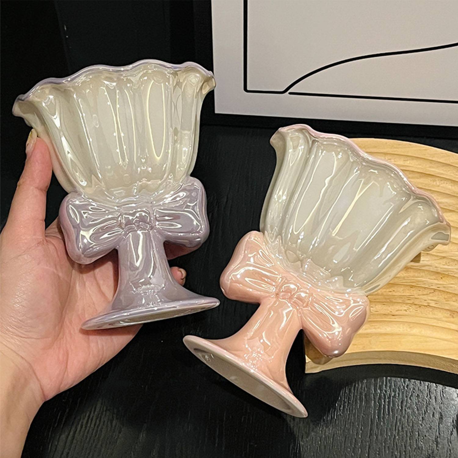 Ceramic Pearl Glazed Ice Cream Cup 3