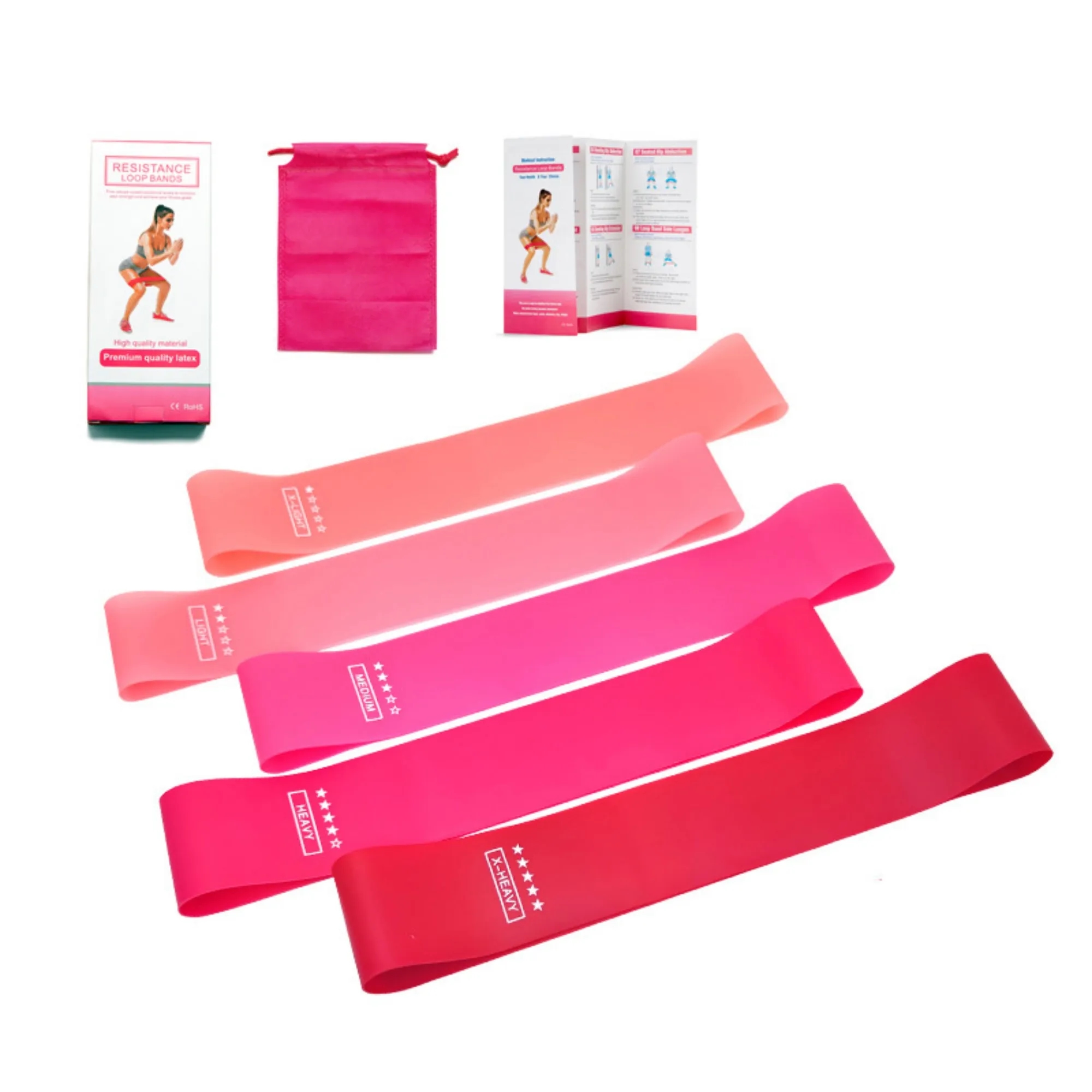 MOQ 20PCS Resistance Loop Exercise Bands For Men Women Yoga 5