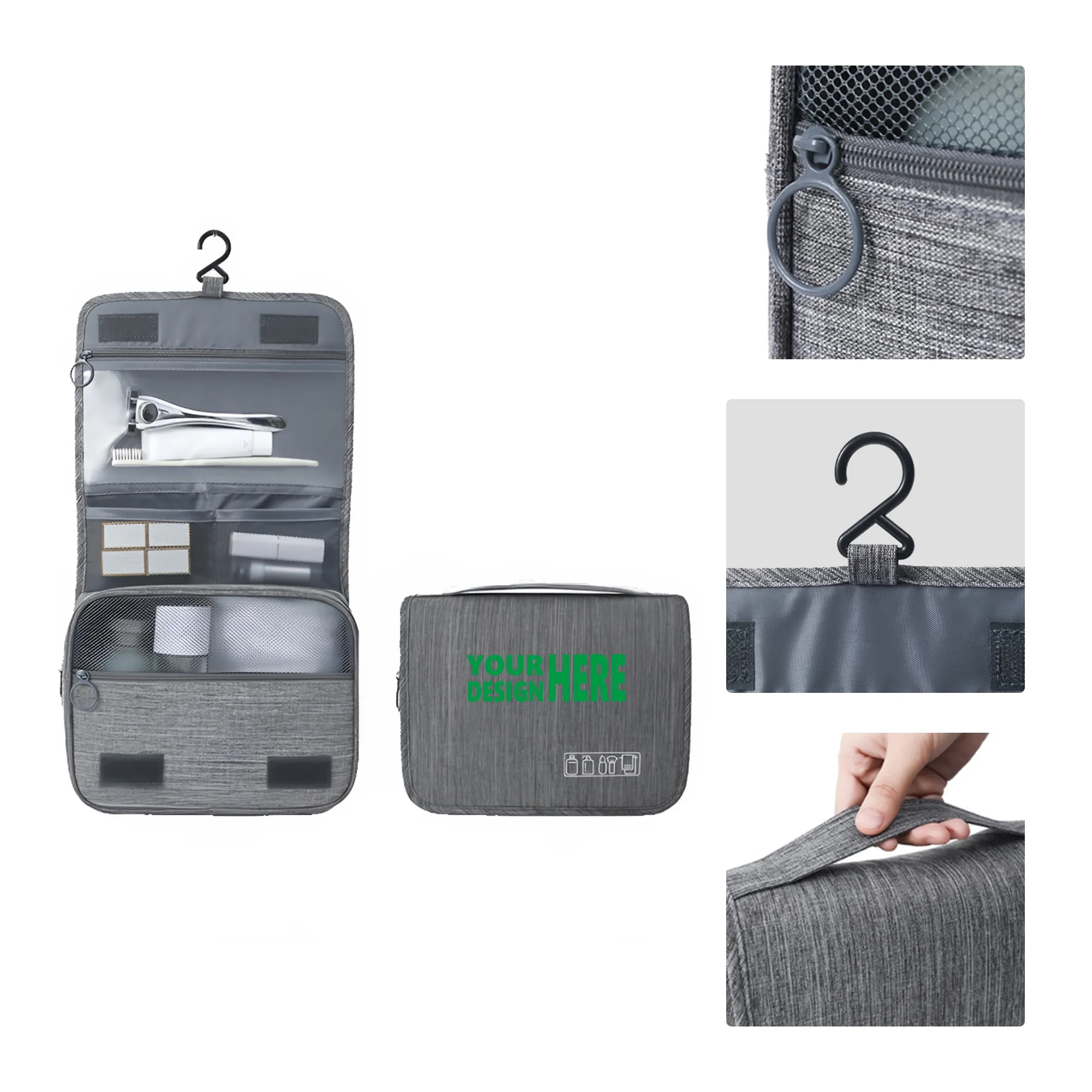Hanging Travel Toiletry Bag with Dry and Wet Separation