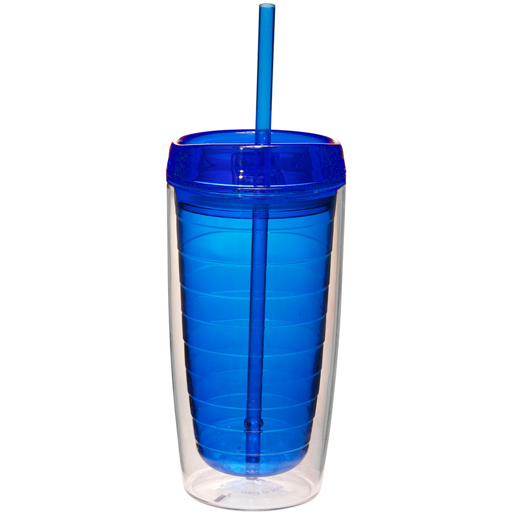 Econo 16 oz Double Wall Tumbler With Lid And Straw 12
