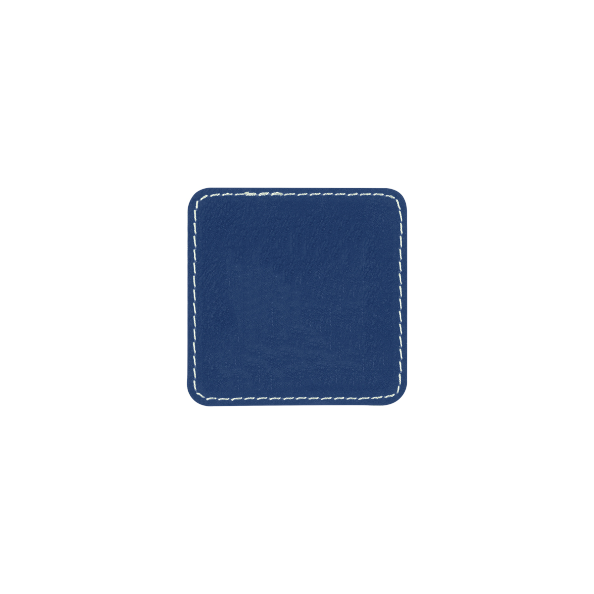 2" Blue/Silver Leatherette Square Patch with Adhesive 2