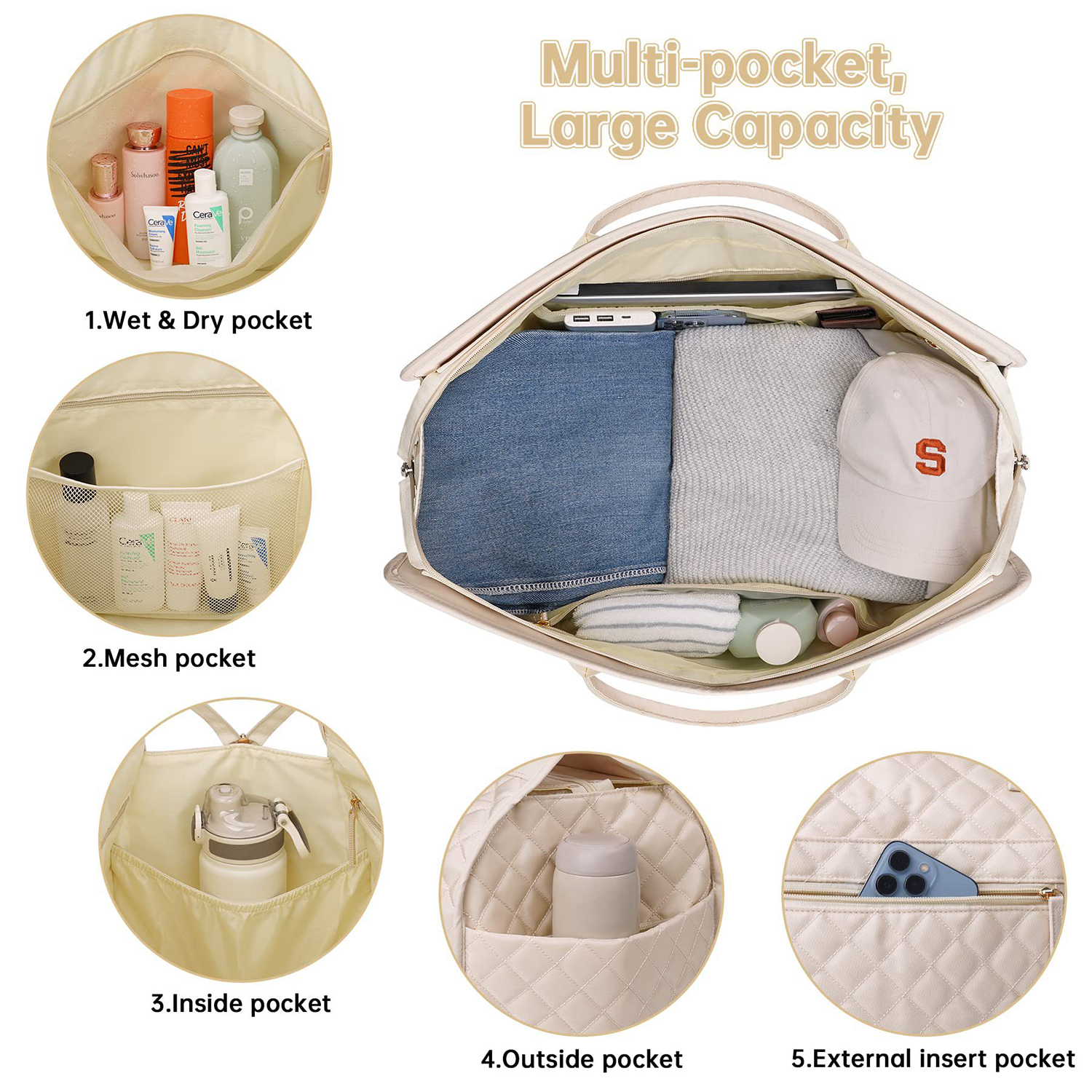 Polyester Laptop Tote Bag Set With Zipper 3
