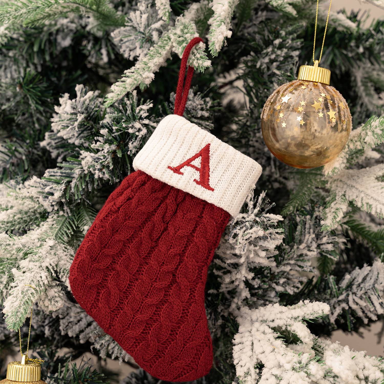 Mini Cotton Knitted Christmas Stocking 6