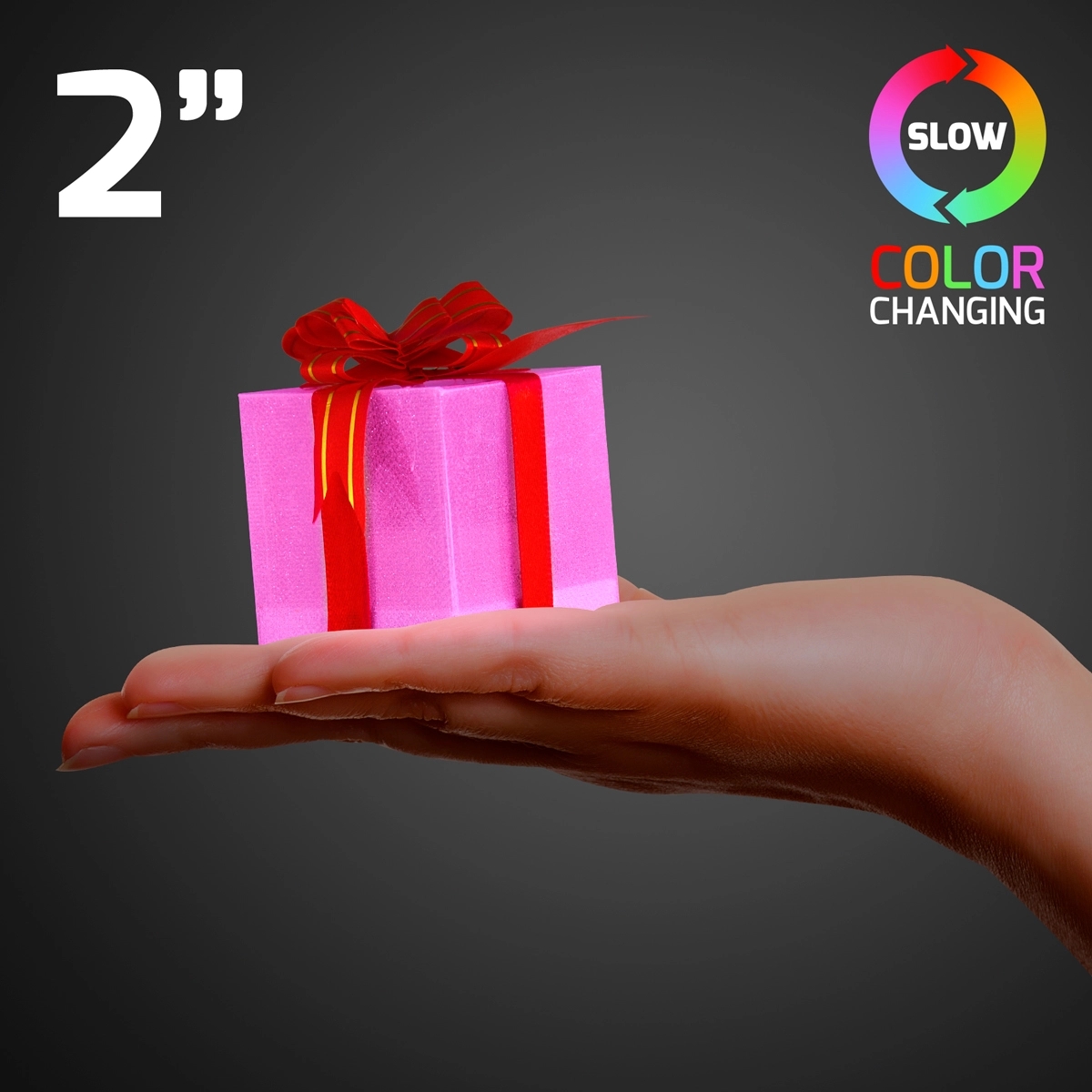 Small light up gift box ornaments (slow color change) 3