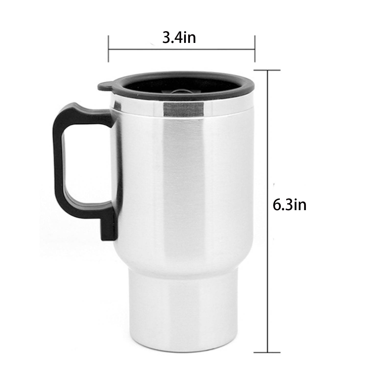 15oz 12V Double Wall Stainless Steel Car Heated Cup 2