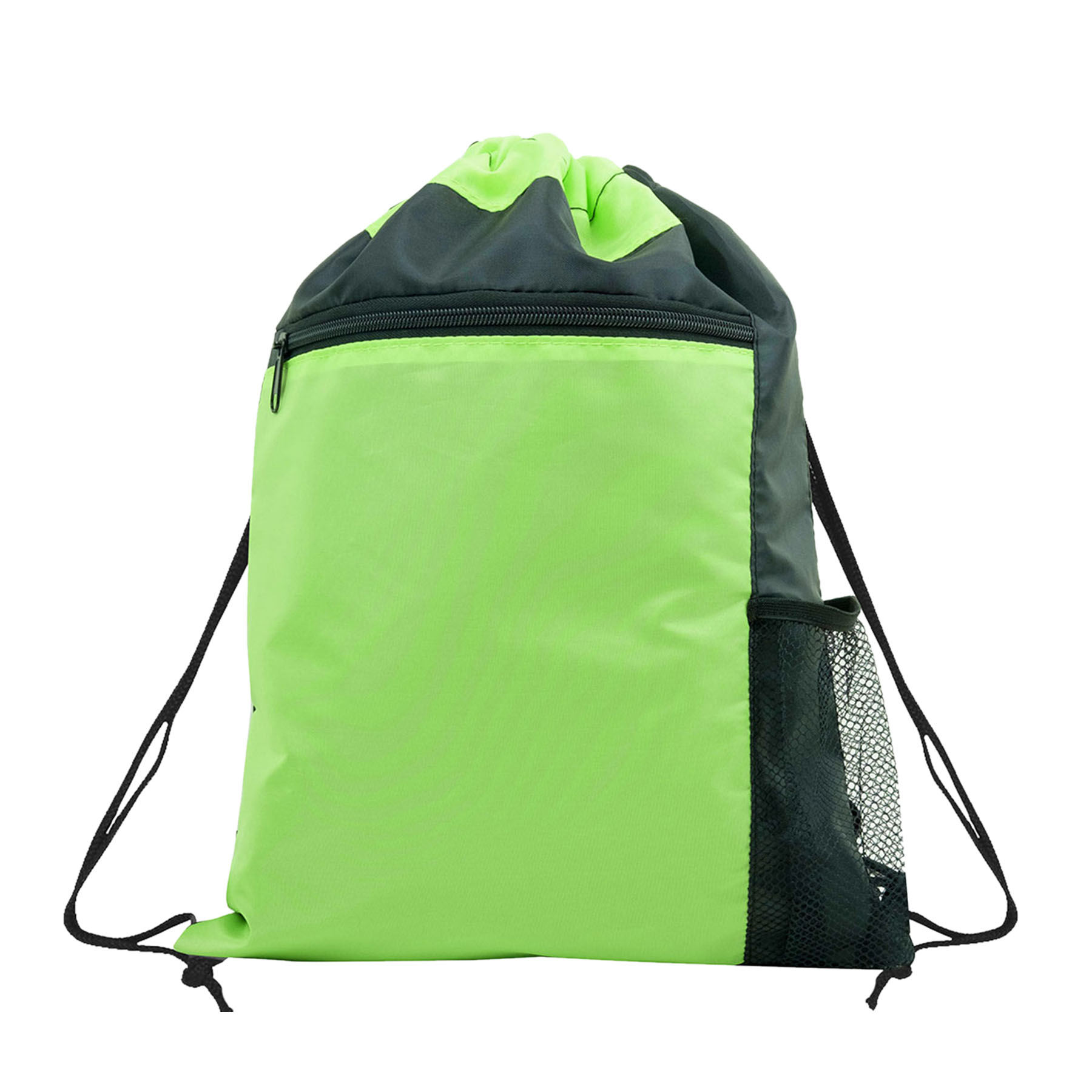 Color Block Drawstring Backpack w/Side Mesh Pocket 9