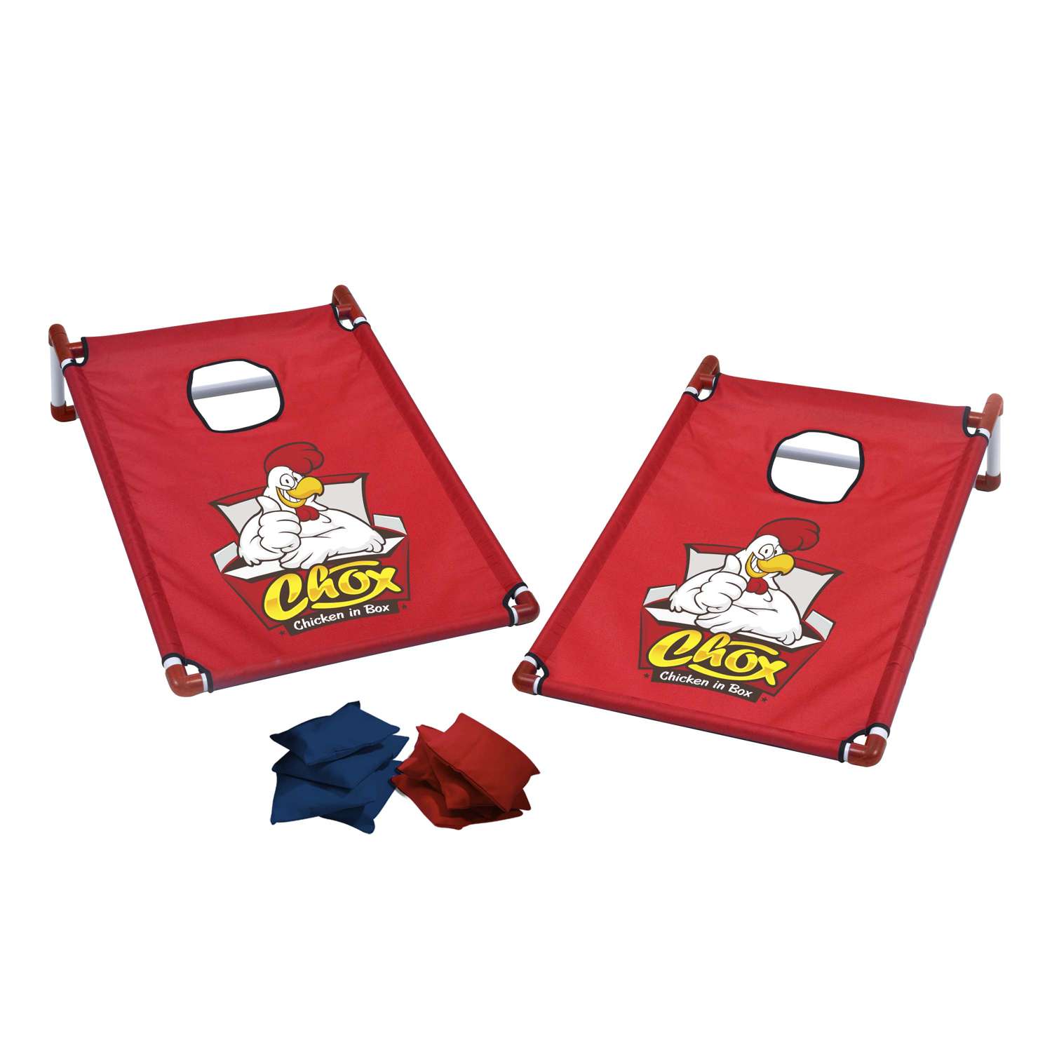 Portable Cornhole, 4 Navy & Red Bean Bags
