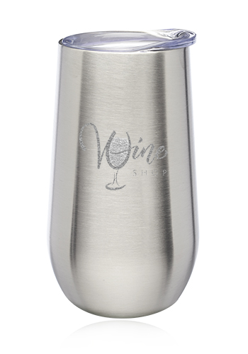 9 oz. Stemless Flute Wine Glasses with Lids 12