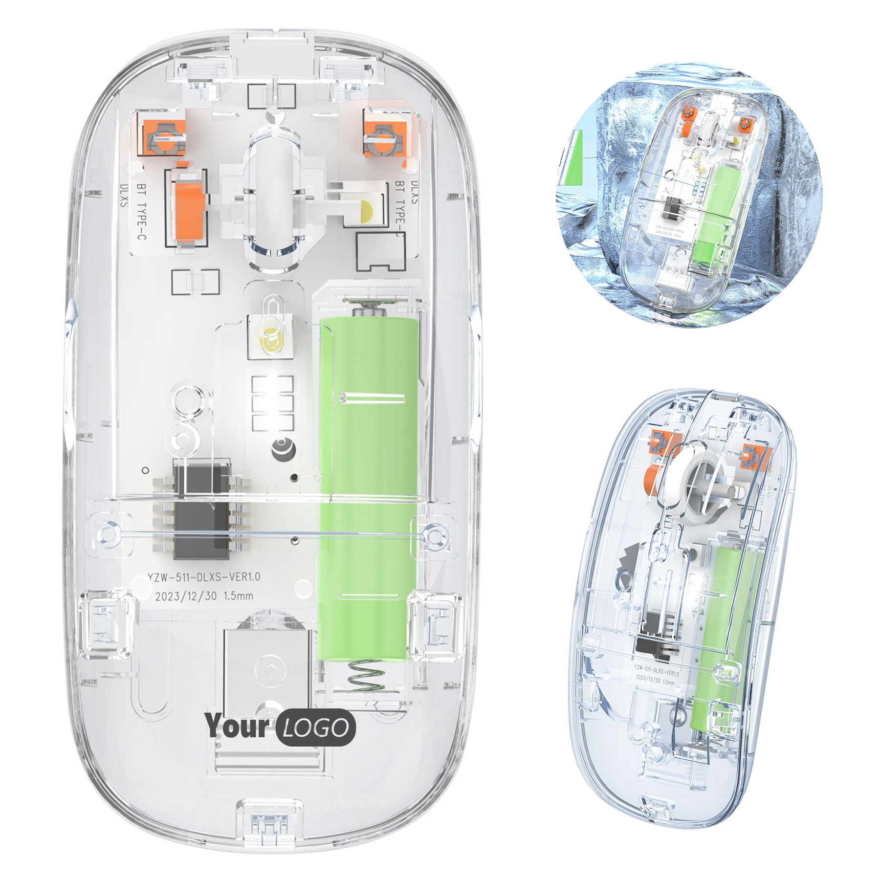 Plastic Silent Transparent  Wireless Mouse 2