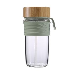 Glass Coffee Mug Cup With Bamboo Lids And Silicone Sleeve 4