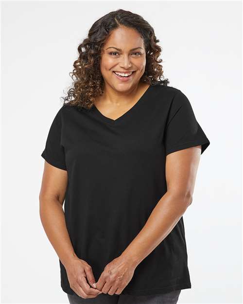 Women's Curvy Collection Fine Jersey V-Neck Tee - 3817 43