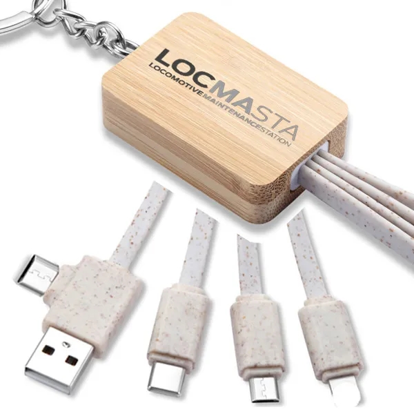 Ring Eco Friendly Bamboo Multi 4 In 1 Charging Cable 8