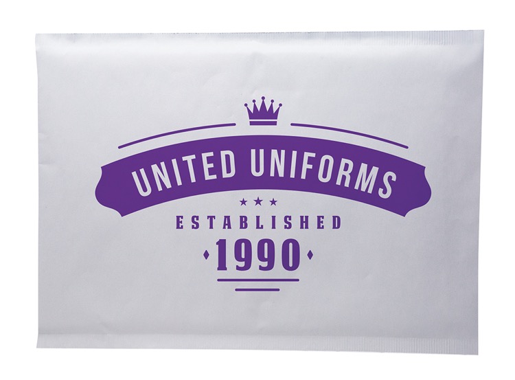 One Color White Paper Bubble Mailer (7.25" x 12')