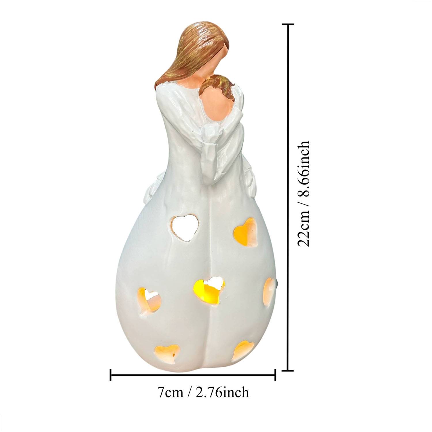 Mothers Day Heartwarming Resin LED Candle Holder Statue 2