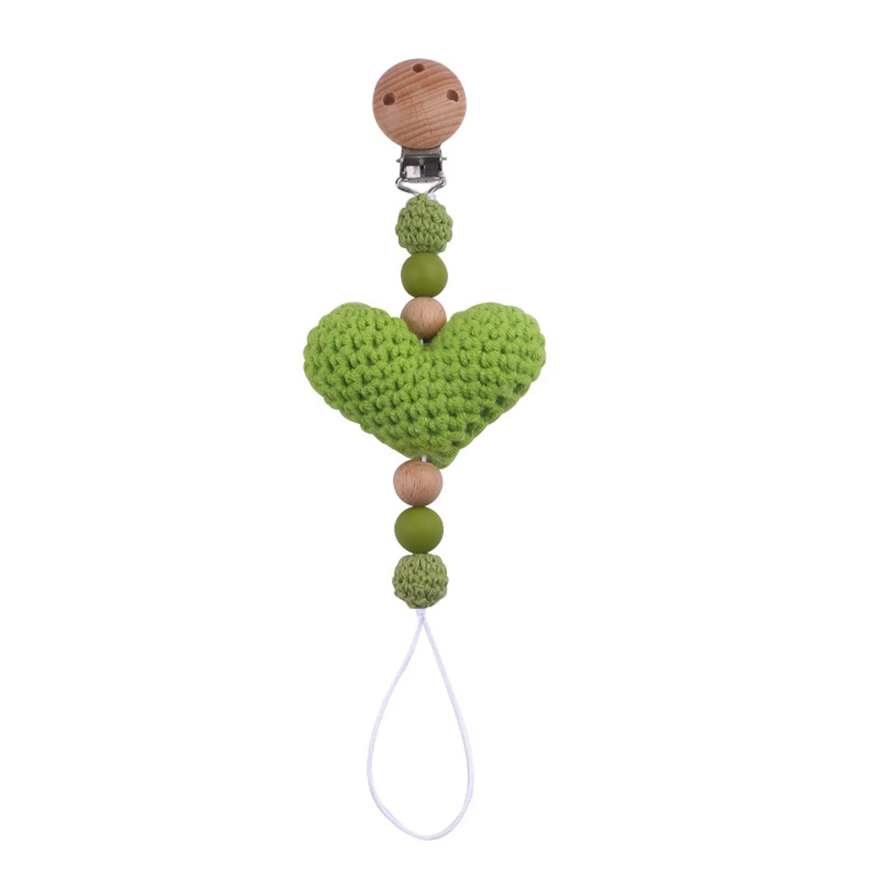 Knitted Heart Pacifier Chain 4