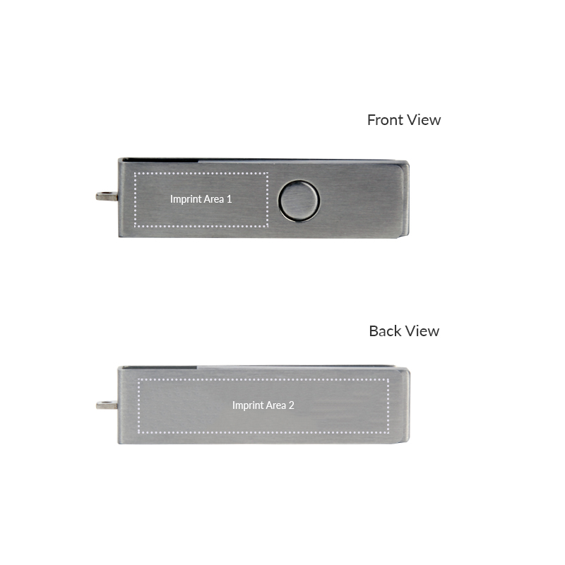 Silver Metal Swivel USB Flash Drive 2