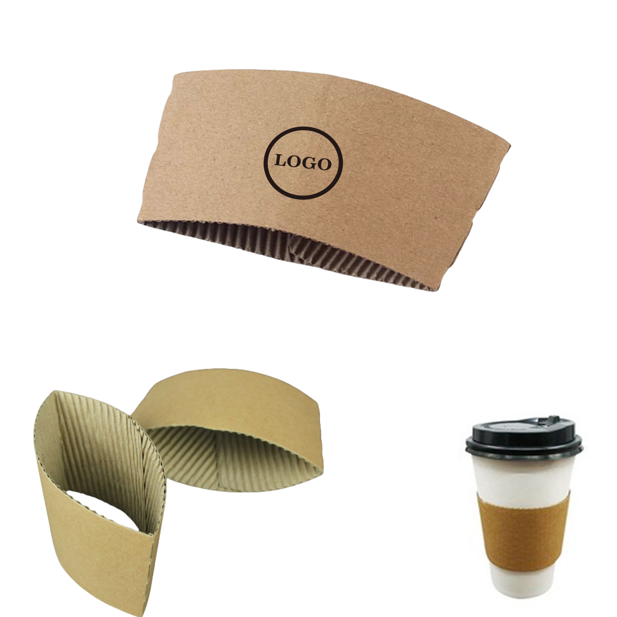 Customizable Kraft Paperboard Cup Sleeve 2
